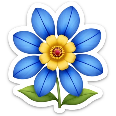 One Yellow flower and one blue flower with red band  sticker