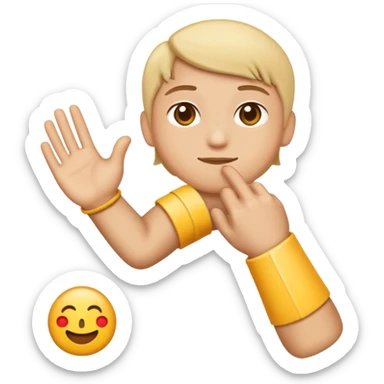 Please make an emoji where the wearer marks O or X with his arm. sticker