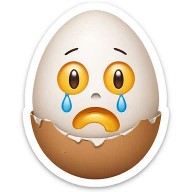 make a singular egg in a egg carton to represent isolation. make the egg have a sad expression like a sad face with tears. sticker