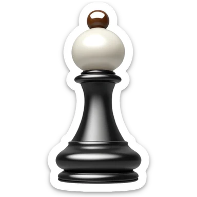 white chess pieces, pawn, white sticker