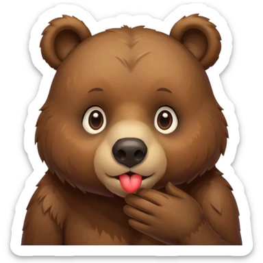 bear kissing sticker