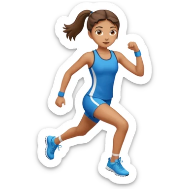A young girl does sports sticker