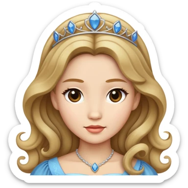 princess ling wavy dark blonde hair  sticker
