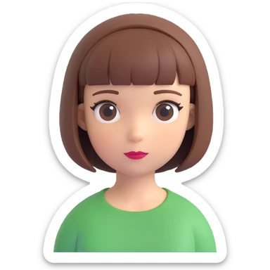 A girl with a bob haircut sticker
