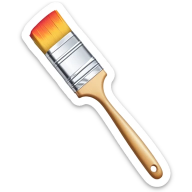 Create an icon that represents the hobby of wall art painting. The design should include elements like a paintbrush, a roller, and colorful patterns or murals. The composition should be balanced and harmonious, reflecting the artistic nature of wall painting. The icon should evoke creativity, with a clean and visually appealing design. The background should be transparent. sticker