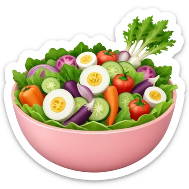 Make some healthy food, like a salad, in light pink tones, but you can use other colors (like the correct shades for the salad), like IOS sticker
