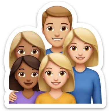 Familly of 7, 3 women and 4 men sticker