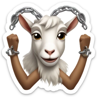 Cute guilty goat in handcuffs on her hands sticker