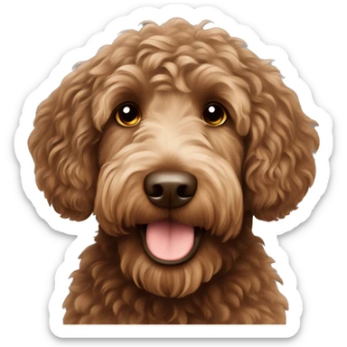 Brown australian labradoodle  sticker