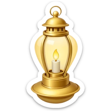 Lanterna flutuante pequena, de papel translúcido, formato retangular/cilíndrico alongado, aberta em cima e embaixo, com luz dourada suave interna, sem alça, sem metal, sem decoração. sticker