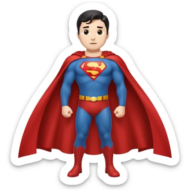 Make a Superman emoji with hands on hips, cape blowing, and the Superman "S" on the front. Make taller sticker