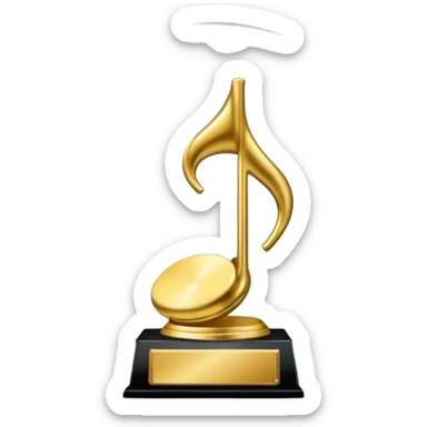 A platinum music award plaque sticker