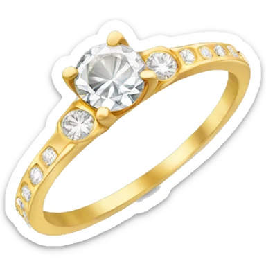Diamond ring gold sticker