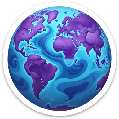 purple world earth sticker