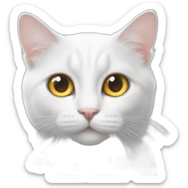 White cat heterochromia sticker