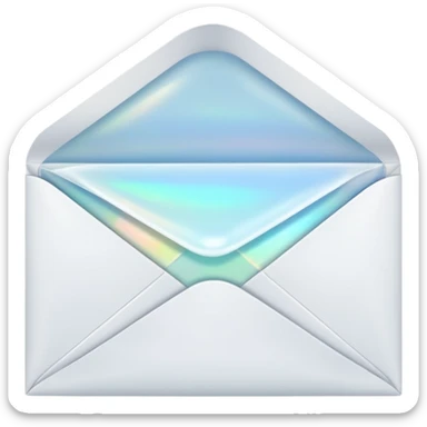 a beautiful romantic white opal envelope sticker