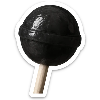 Change the lollipop color to black, keep the background transparent, in a realistic style. sticker