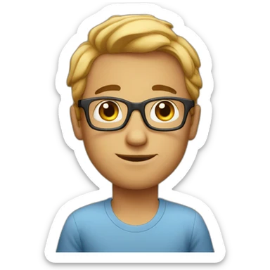 Intelligent guy-no glasses- in a tshirt sticker