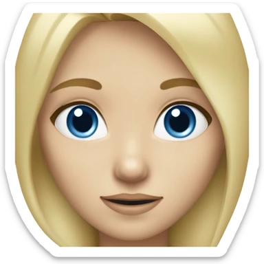 Caucasian skinny blonde girl with blue eyes  sticker