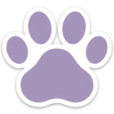 A dull purple Paw Prints sticker