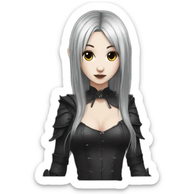 goth,girl,ash color hair,sexy,dark-souls,dres decolte sticker