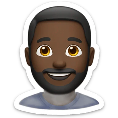 Bearded dark-skinned man looking happy sticker