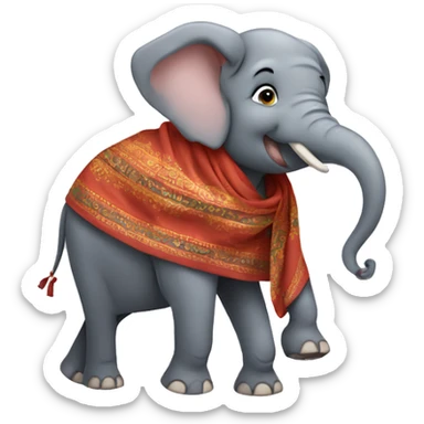 elephant with a pashmina on sticker