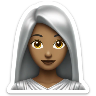 Pleiadian female in silver dress, full figure sticker