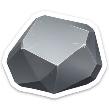 Cinematic Realistic Lead Ore, Heavy and dense, with a matte gray surface and subtle metallic glimmer. The metal's weight and durability are evident, with soft, sharp edges and a slight texture that enhances its solid presence. Soft glowing outline, capturing the essence of raw strength and industrial power in lead ore. sticker
