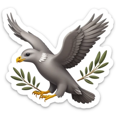 A flying seal, with eagle’s wings, carrying an olive branch like a dove of peace sticker