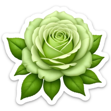 big bouquet Soft Green Tea Rose flower and bud, luxuriant, leaf, bud sticker