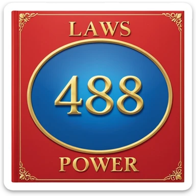 48 laws of power book orginal cover red and blue and in middle power sticker