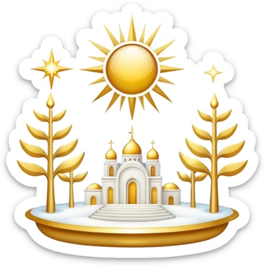 White and Golden Divine Holy Glorious Shiny Sparkly Scenic Scenery Deco sticker