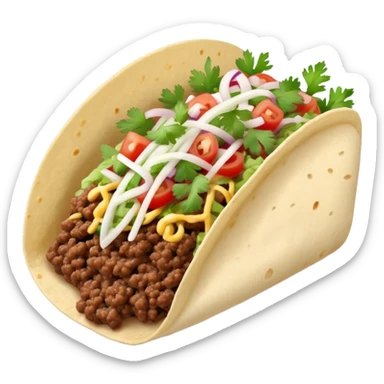 Mexican street taco with soft muted colors sticker