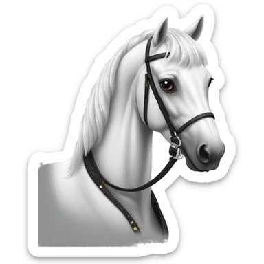 White and grey dotted dressage horse sticker