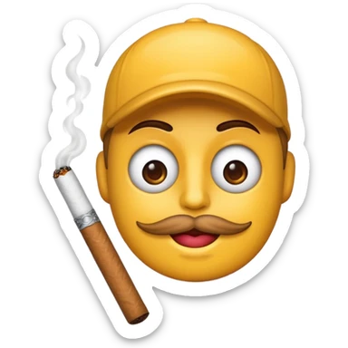 Pon este emoji  🫩 con un cigarro en la boca sticker