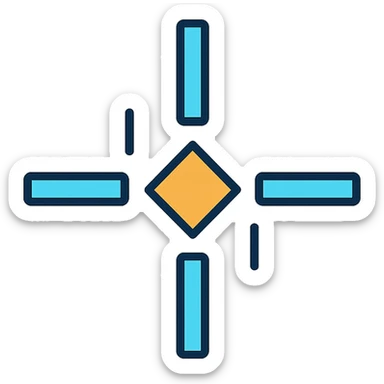 Valorant crosshair icon, color outlined style, with subtle gradients sticker