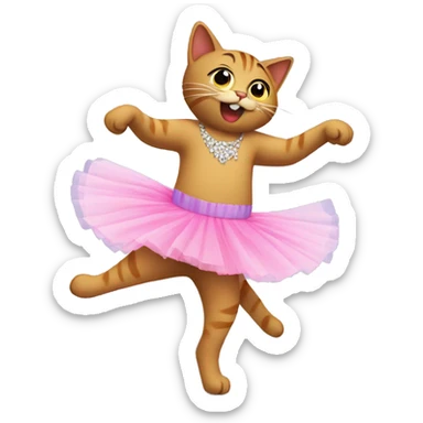 Cat dancing and wearing a tutu sticker