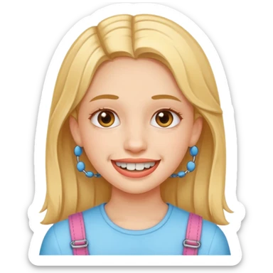 girl with braces sticker