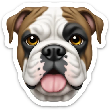Black olde English bulldog with white chest patch sticker