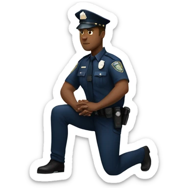 Caucasian Police officer takes a knee sticker