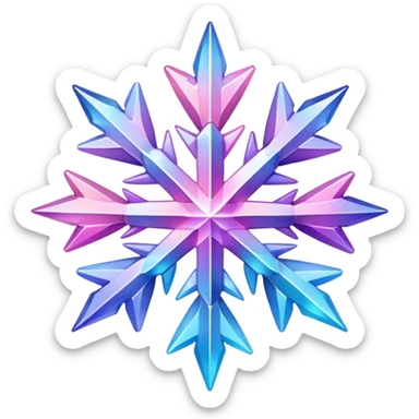 Gradient iridescent Pastel Pink violet blue crystal star snowflake  sticker