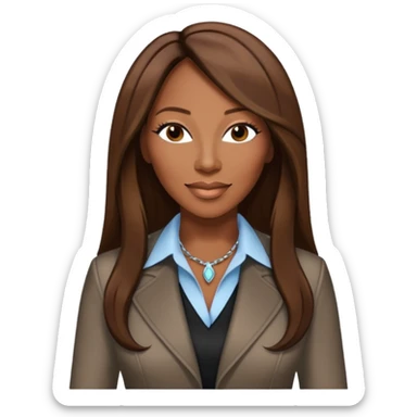 Yolanda Adams with long dark brown hair sticker