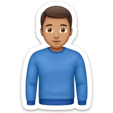 man in shirt with a blue jumper on top and blue jeans sticker