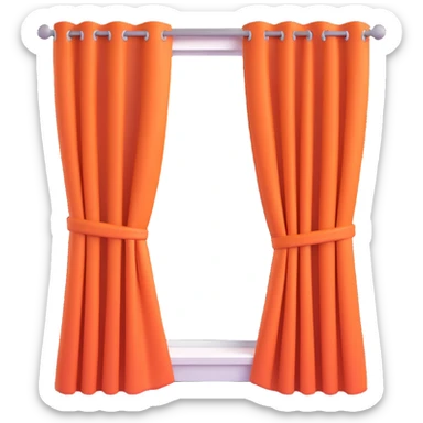 a big window with curtains sticker