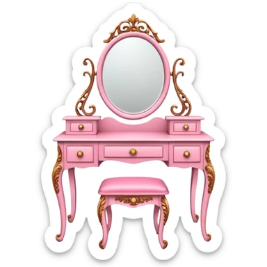 pink DRESSING TABLE sticker