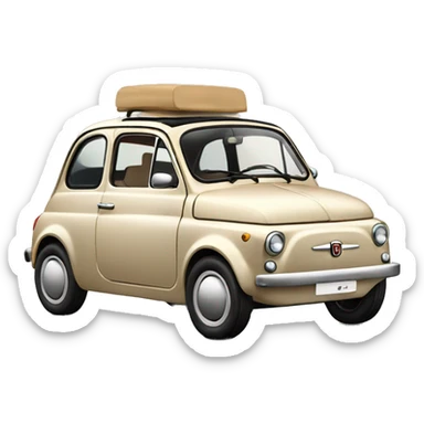beige fiat 500 sticker