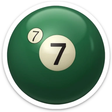 green billiard ball 7 number  sticker