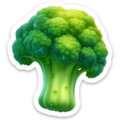 Sparkling glittering galactic nebula broccoli sticker