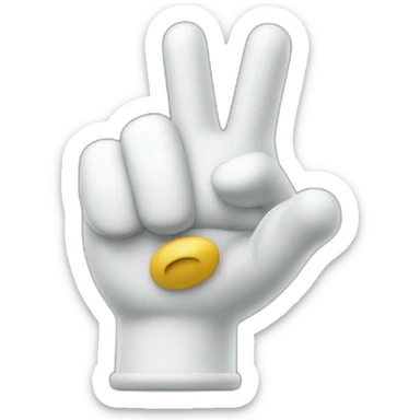 super mario white glove hand index finger pointing straight sticker